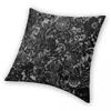 Black Lace Floral Grungy Square Pillowcase Polyester Linen Velvet Creative Decor Throw Pillow Case Home Cushion Cover