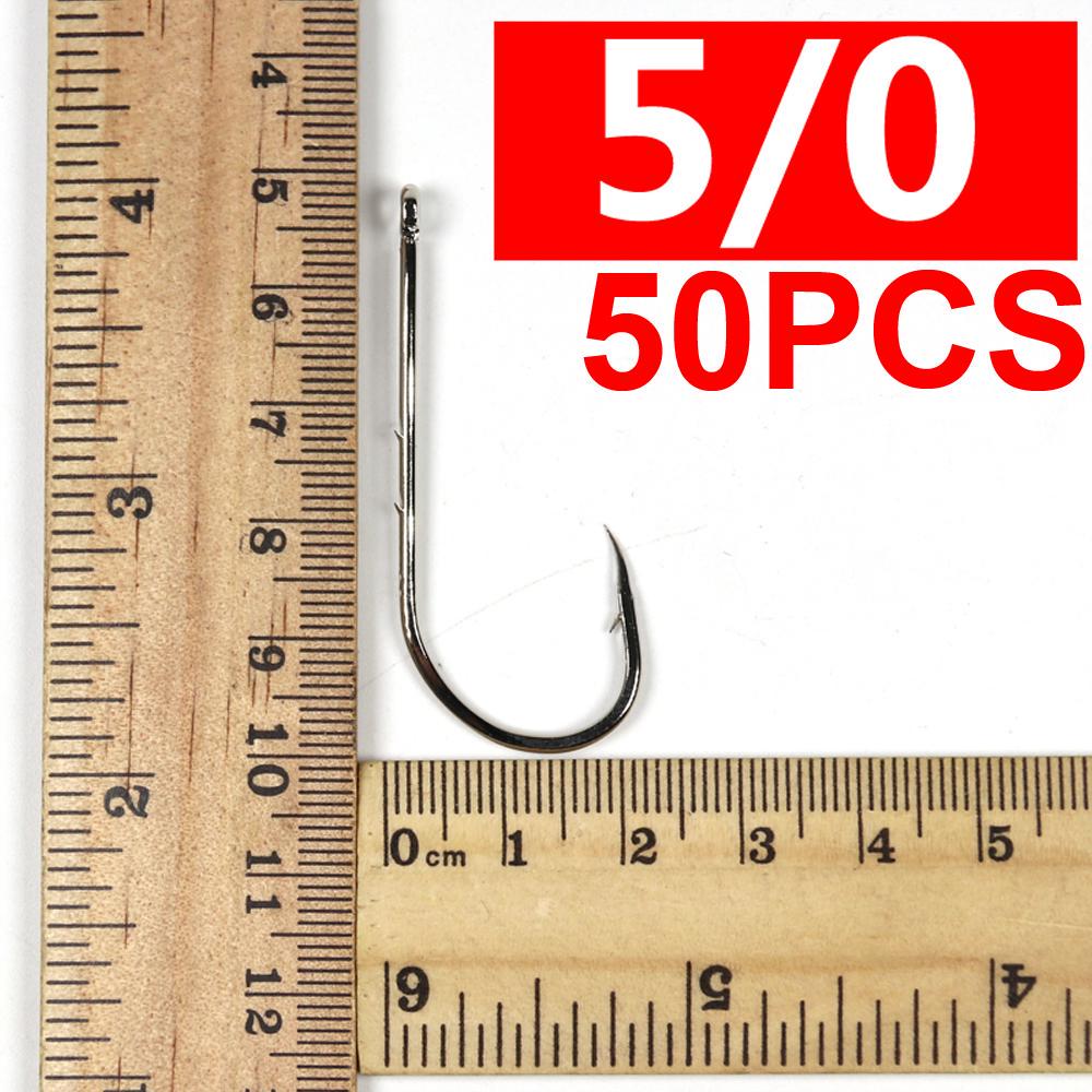 Набор из 50 острых рыболовных крючков Baitholder для червя или приманки. Размер 10 12 14 1/0 2/0