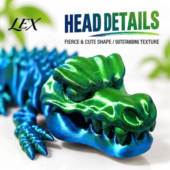 Реалистичная модель животного из PLA, 3D-печатная шарнирная игрушка-крокодил, гибкая фигурка рептилии, игрушка-антистресс для интерактивной сенсорной игры, снятие стресса,