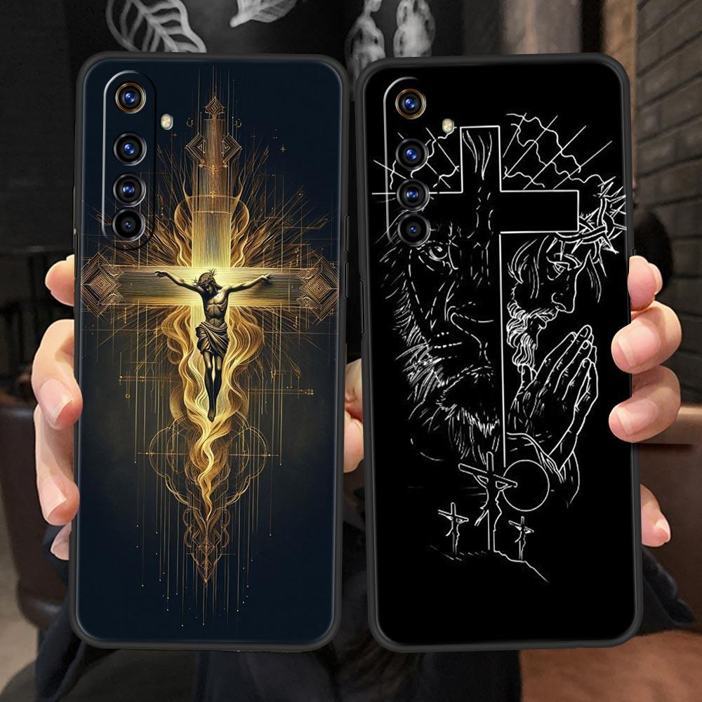 Чехол с узором в виде креста Для Realme C67 C63 C55 C53 C35 C25 C21 GT 2 3 5 6 10 11 12 13 Pro Plus 5G Мягкий ТПУ Чехол для телефона