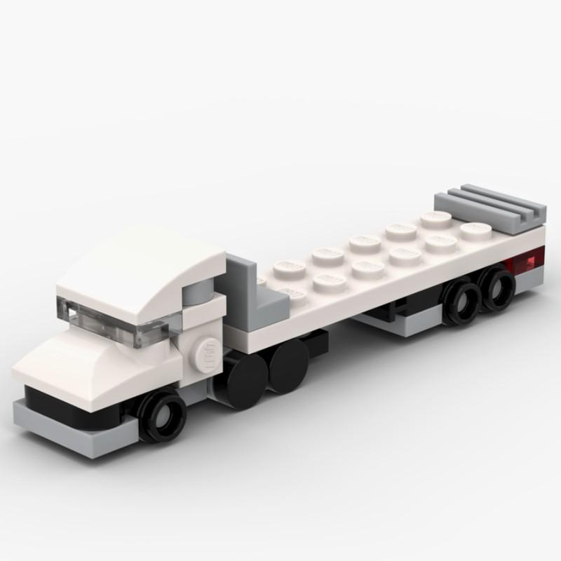 Building Block Ambulance Express Transporter Truck School Bus Flat Trailer Assembled Model Compatible