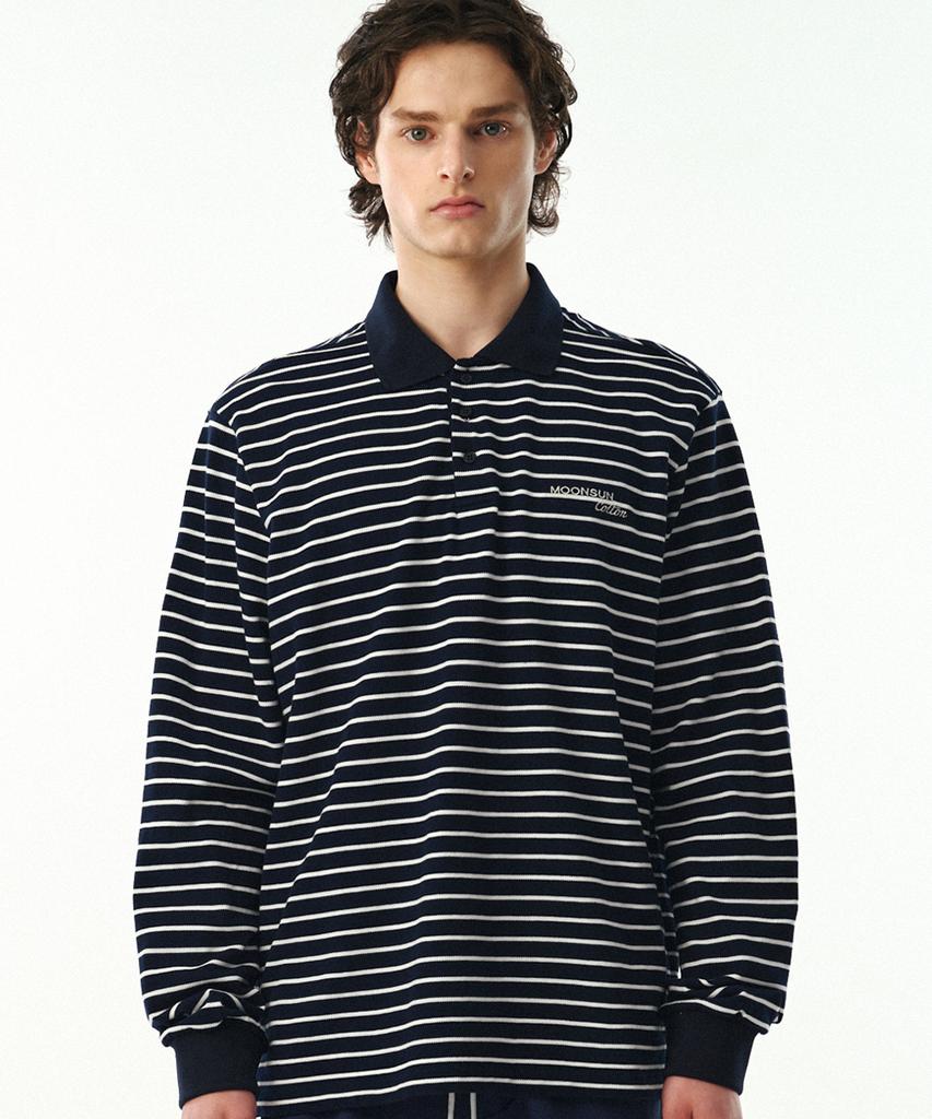 MOONSUN 01 M.C Unisex, Stripe Pk Shirt / Navy