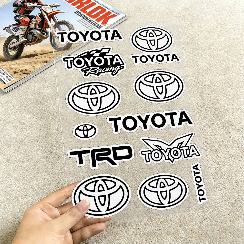 FOR TOYOTA TRO GR Multi Scene Waterproof Reflective Scratch Cover Stickers Fit Auto Motorcycle Helmet Refrigerator Water Cup
