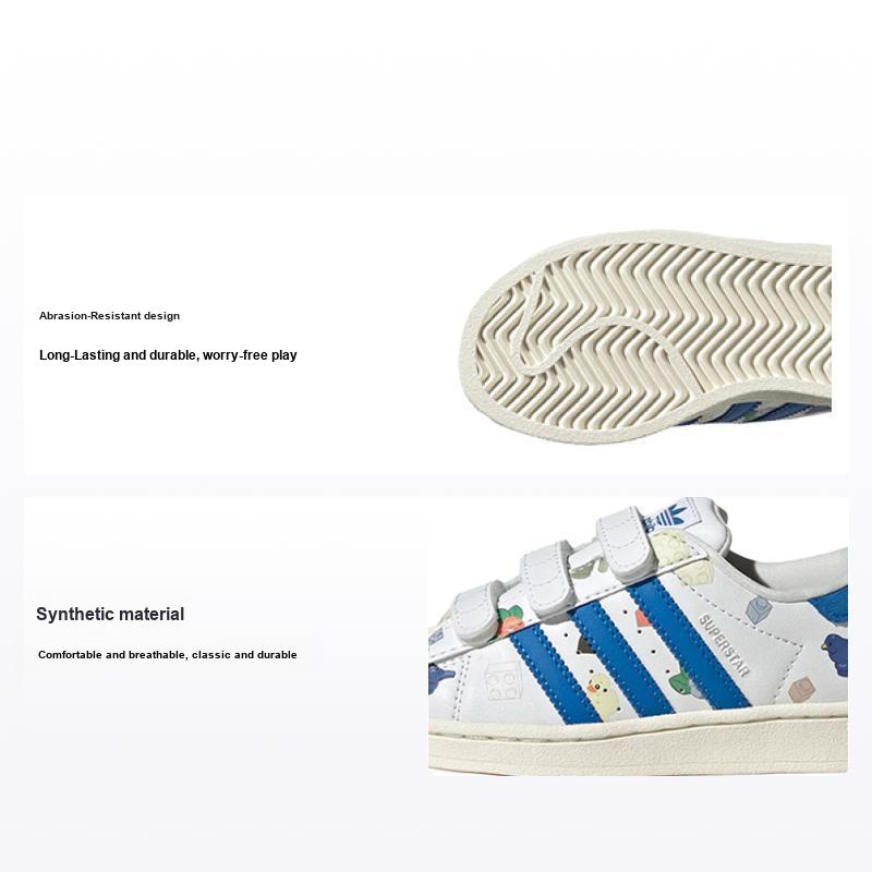 LEGO x adidas Superstar CF J Кирпичики и Фигурка - Белый Королевский Синий Детские Кроссовки Обувь-Белый Прозрачный-Белый IF2201