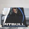 Питбуль Mr Worldwide Tour Винтажное одеяло Дорожное Офисное Фланелевое Постельное белье Пледы Для улицы Теплый Мягкий На заказ Сделай сам Покрывало Подарок