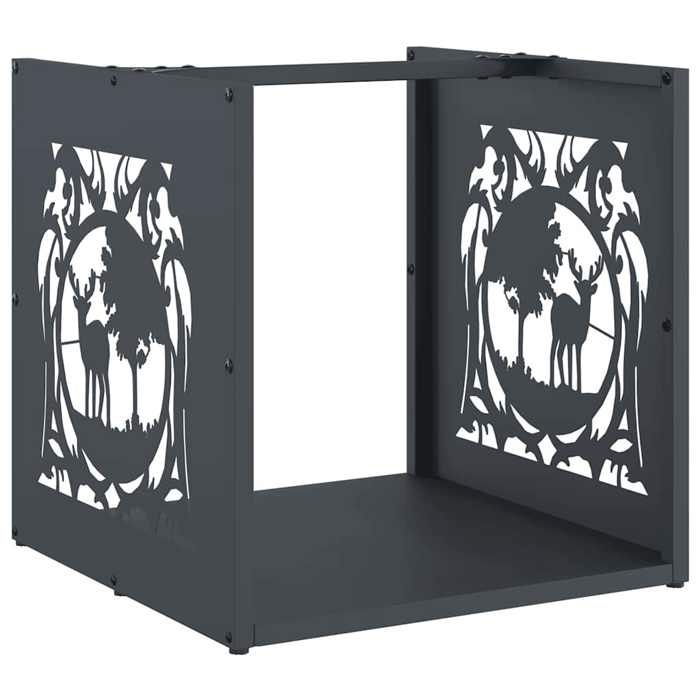 VidaXL Portant de bois chauffage anthracite 40x40x40 cm, support à bûches de cheminée, support à bûches, support à bûches 864251