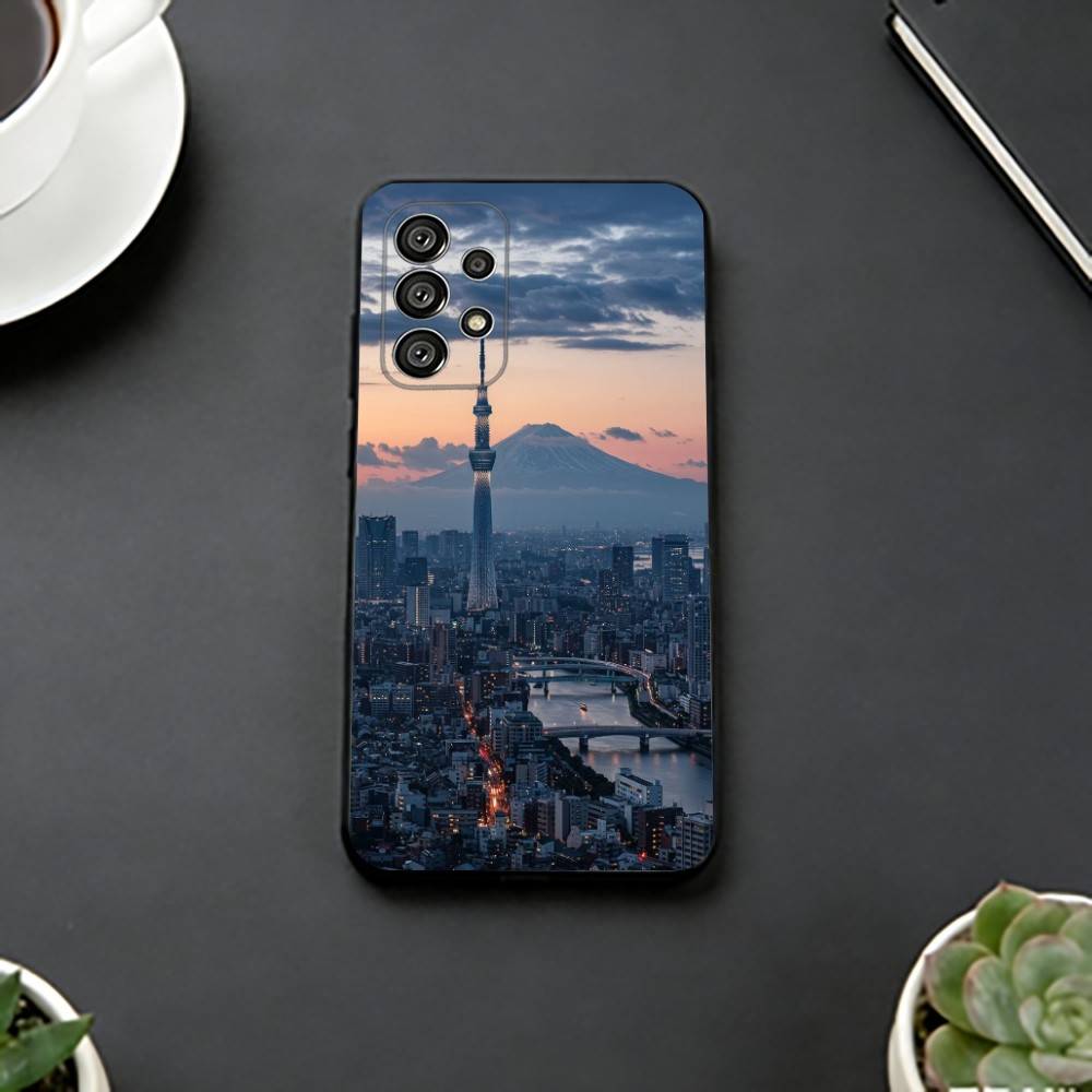 Чехол для телефона Landscape A-Art для Samsung S25, S24, S21, S22, S23, S30, Ultra, S20, Plus, Fe, Lite, Note, 10, Черный чехол