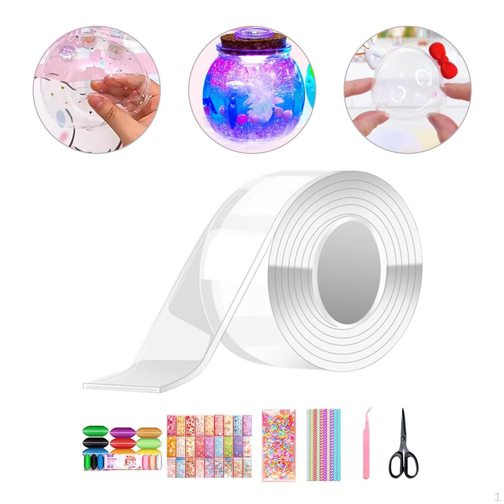 Bubble Balloons Blowing Double Sided Tape Strong with Straws Sticky Sensory Toy Clear Color for