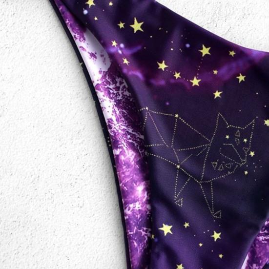 2 шт./компл. комплект бикини с градиентом, без косточек, со звездным принтом, пояс для купания, пляжный костюм