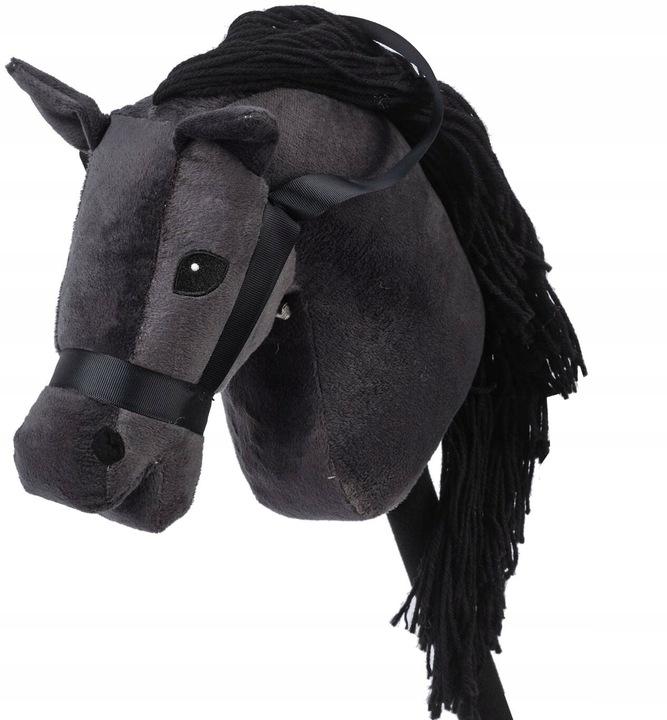 Głowa Konia Na Kiju Dźwięk Pluszowy Hobby Horse Konik Czarny