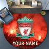 Custom Name Liverpool Round Area Rug,Carpet Rug for Living Room Bedroom Sofa Playroom Decor,Non-slip Floor Mat