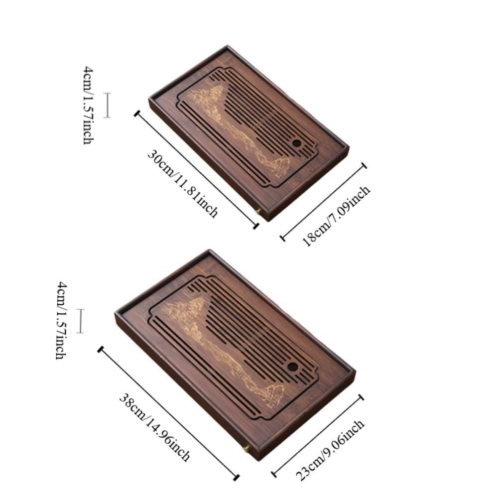Bamboo Tea Drainage Board Detachable Tea Serving Tray Rectangular Chinese Kungfu Tea Tray Office