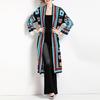 Knitted Sweater Shawl with Hollow Lace Sleeves Bohemia Style Knitting Coat Embroidery Crochet Design Loose Fit Cardigan