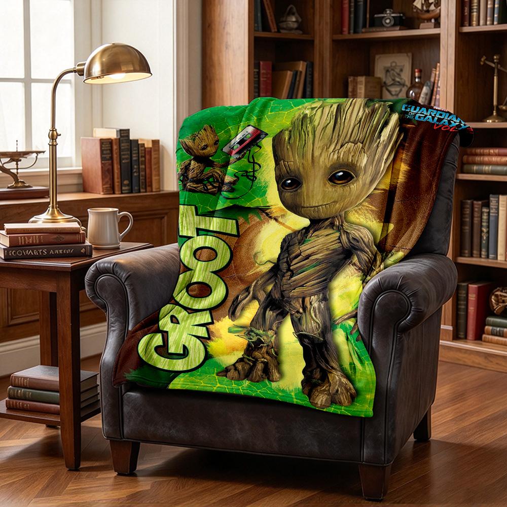 Groot Adventure Throw Blanket Flannel Blanket Soft Warm Sofa Bed Camping home Decor Unique Christmas Gift C102114