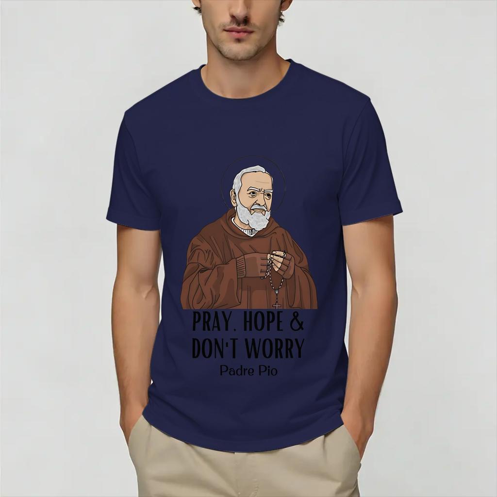 Harajuku T Shirt Summer Padre Pio Fashion T Shirts 100 Cotton Tshirt for Unisex Y2K Funny Pattern Short Sleeve Tops