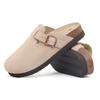 Fashion Smile Pop New Fashion Women's Suede Clogs With Back Strap Men's Leather Mules Cork Footbed Slip On Potato Shoes For Women & Men