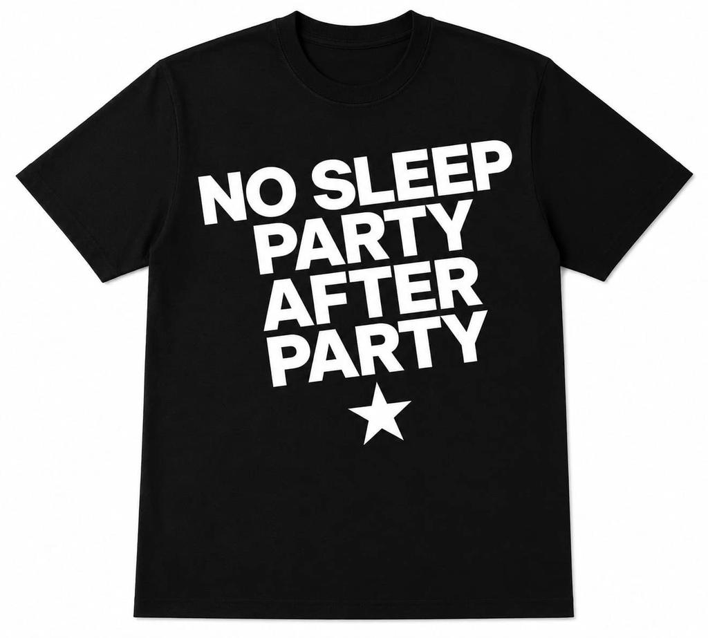 Футболка 'No Sleep Party After Party' | Уличная одежда для рейвов S M L XL 2 3 4 XL