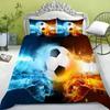 Simple Sport Ball Black White Bedding King Size Soccer Comforter Cover Set 3D Boys Bedroom Decor Football Duvet Cover Sets