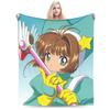 Пледы по аниме Cardcaptor Sakura, фланелевые, для всех сезонов, дышащие, супермягкие, пледы для постельного белья, спальни, покрывала