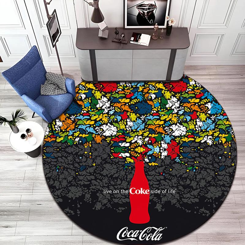 Christmas Gift Halloween Theme Bear Truck Coca Cola Round Carpet Soft Home Decoration Corridor Table and Chair Anti slip Outdoor Floor Mat Carpet H25