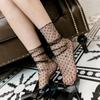 Sexy Dot Lace Socks Women Transparent Mesh Ankle Socks Ladies Ultra-Thin Princess Tulle Socks Female Meias