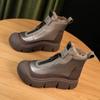 Winter Soled Women's Boots Short Boots with Velvet Cotton Shoes Height Boosting Snow Boots Women's Versatile Warm Cotton Shoes