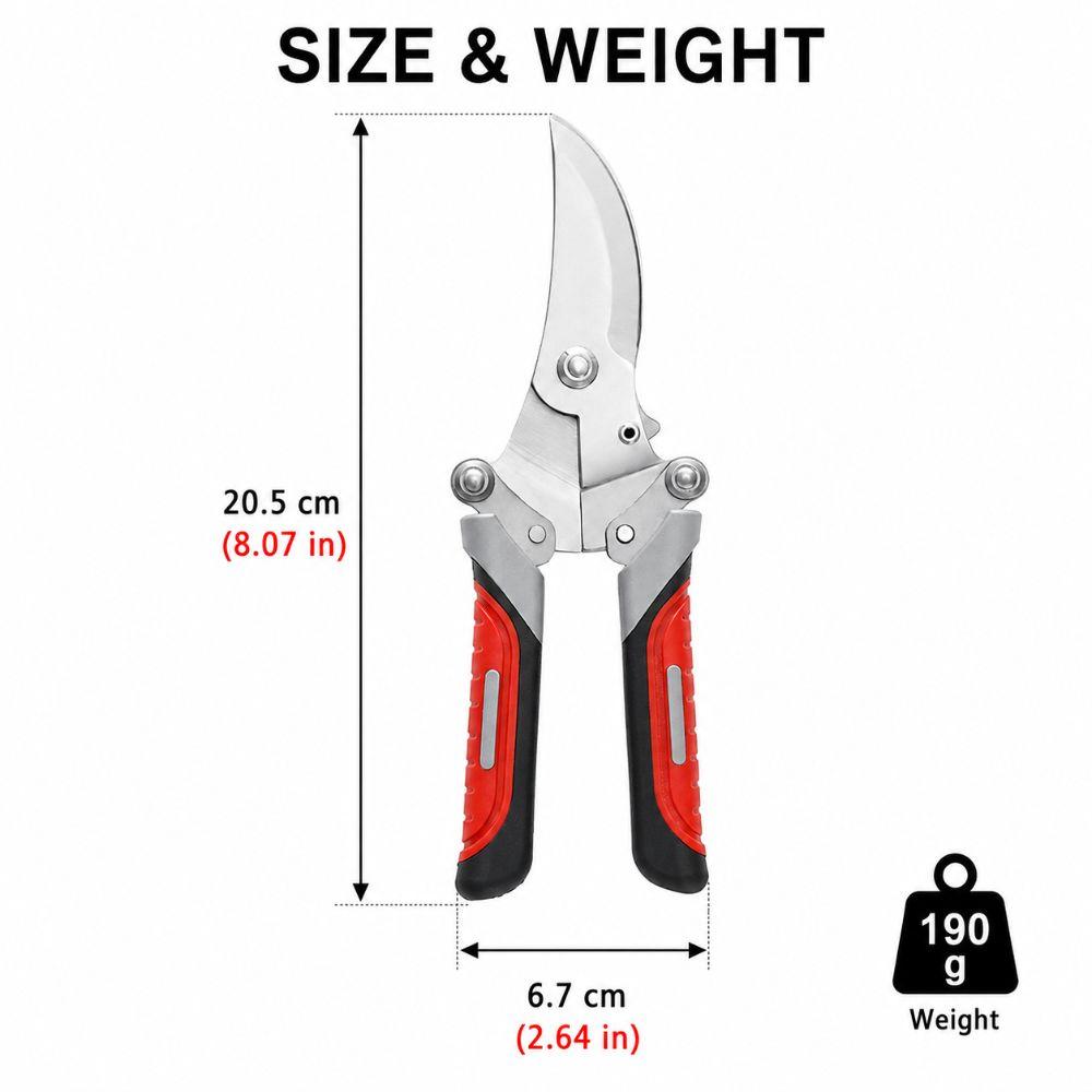Non-Slip Handle Garden Scissors Stainless Steel Branch Pruner Pruning Shears Tree Branch Pruning