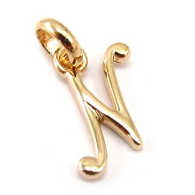 [K3665] - Позолоченный кулон «Буква N»