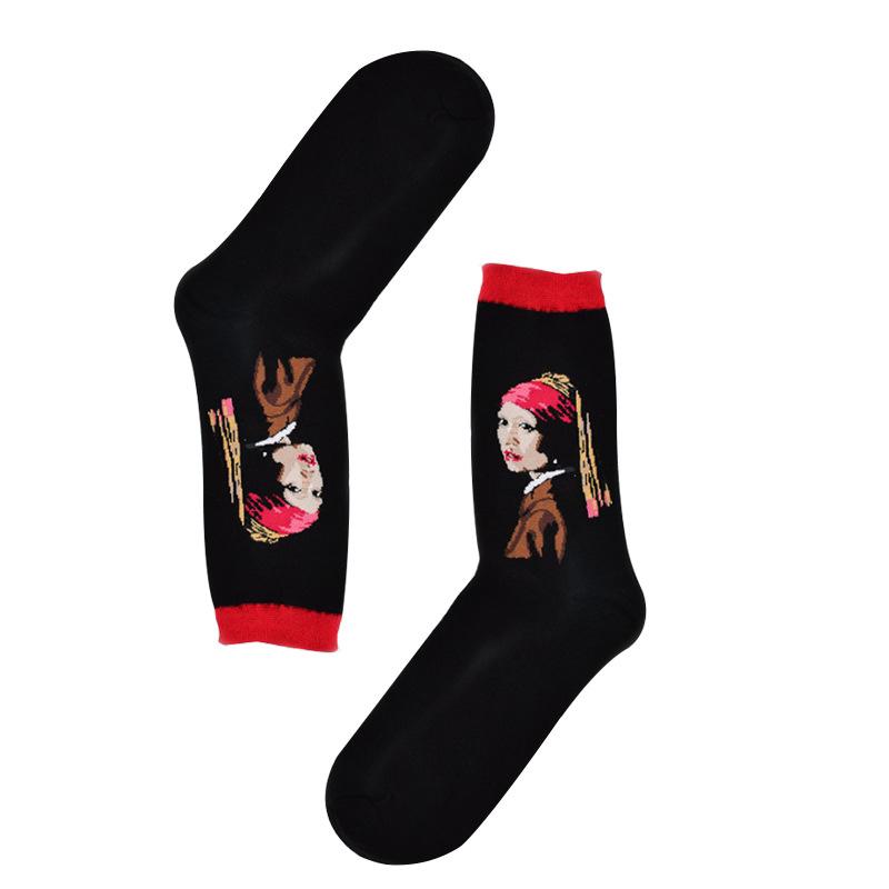 New Arrival Fashion Socks Crew Cotton Socks Famous Oil Painting Art Socks Women Men Unisex Socks