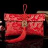 Year of the Horse Silk Brocade Red Envelopes with Hot Stamping Embroidery for Weddings and New Year