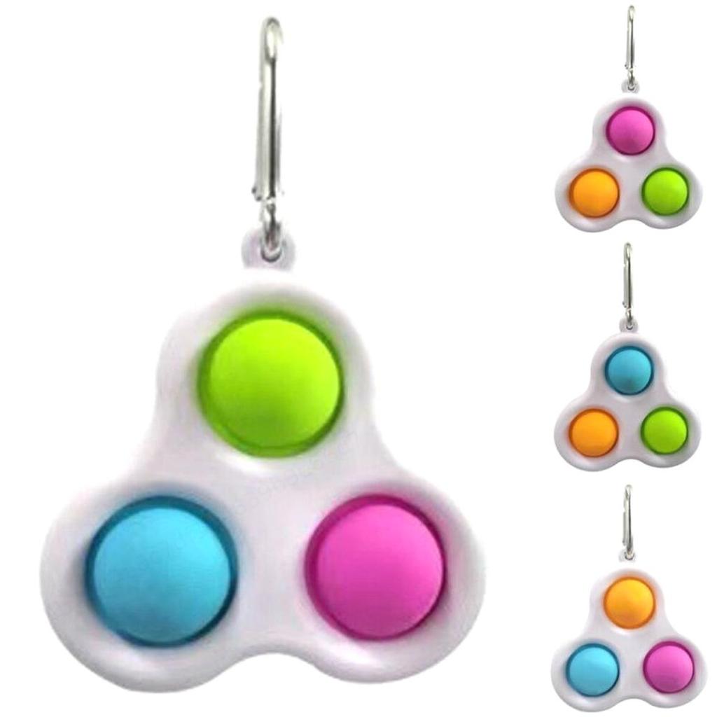 Fidget Toys Fidget Sensory Pop It Toy Push Pop Bubble Key Chain Spinner Simple Dimple Popit Fidget