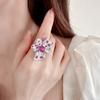 SUYU Women's Light Luxury Design Elegant Three-Dimensional Flower Ring Fashionable And Versatile Niche Design Sense Ring