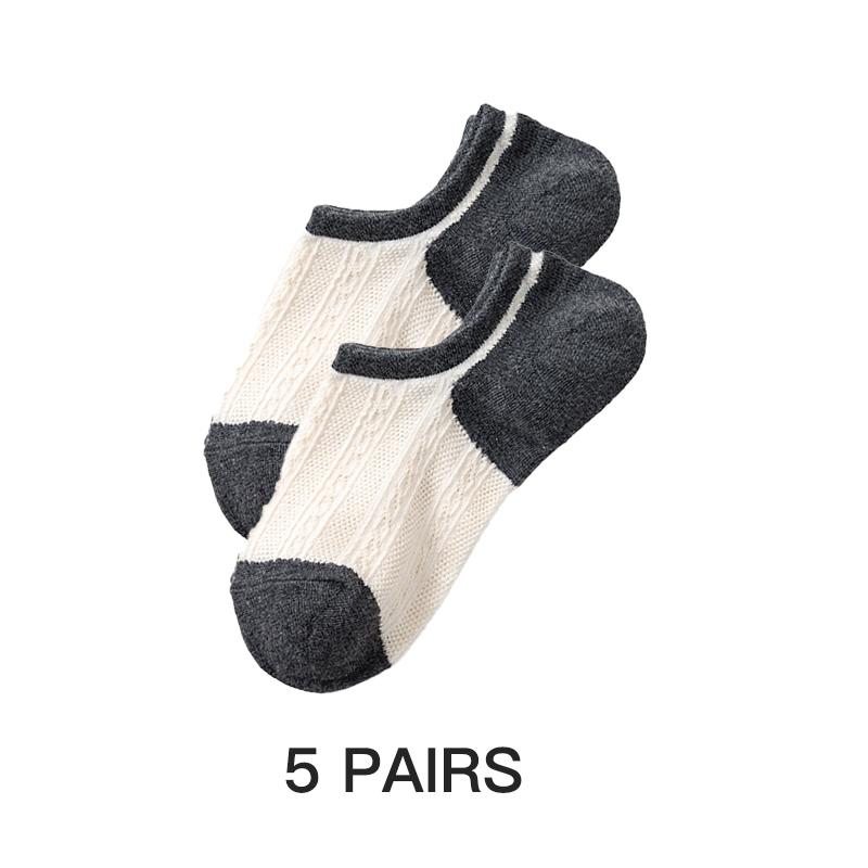 5 пар летних женских носков в стиле ретро ярких цветов, хлопковые повседневные сетчатые милые короткие невидимые носки, размер ЕС 35-39