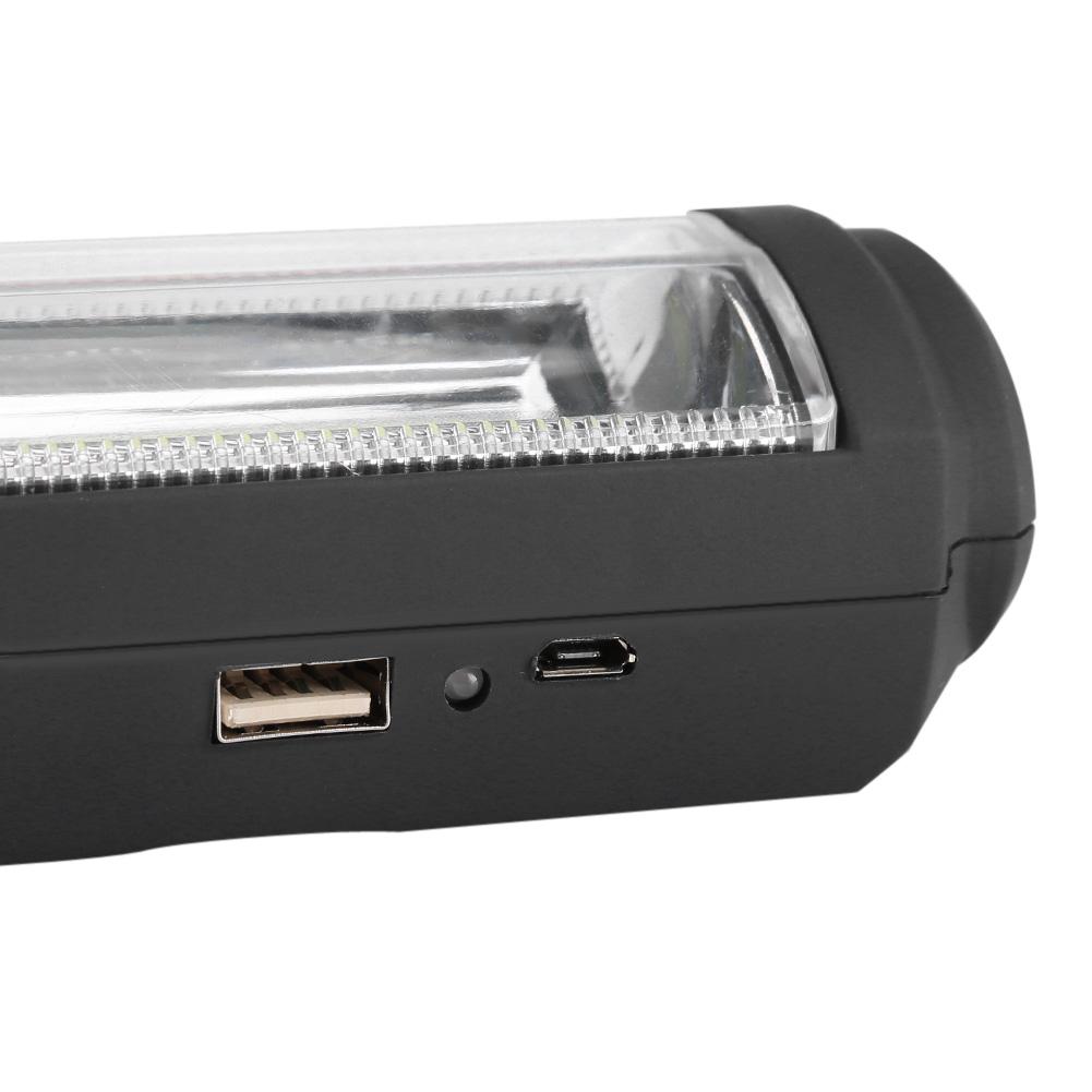 3W Rechargeable COB LED Flashlight Camping Emergency Work Light with Magnetic Stand Red