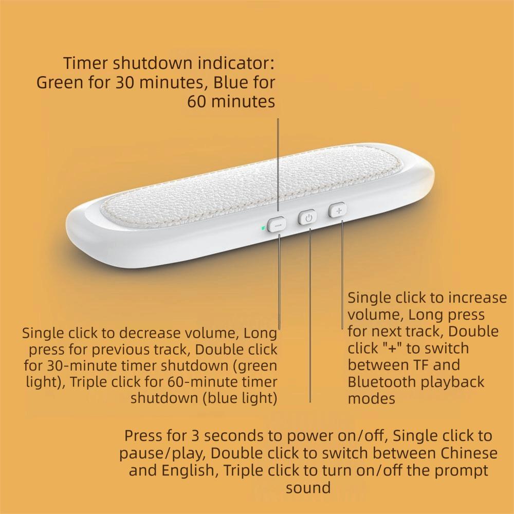 Bluetooth 5.4 Under Pillow Speaker Noise Reduction Music Player Bone Conduction Speaker Sleeping