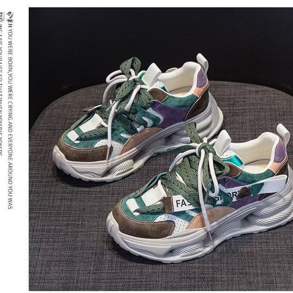 Европейская станция папины кроссовки женские 2025 весна и лето взрыв интернет-знаменитость кожаная цветная платформа удобные спортивные и повседневные s