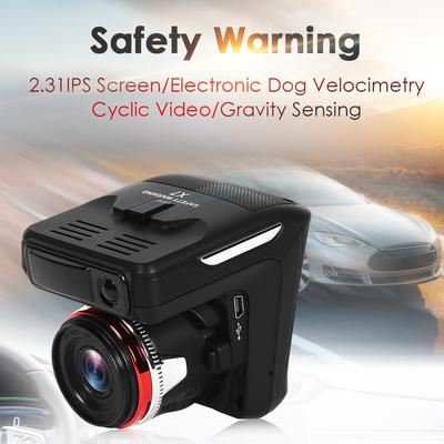 Видеорегистратор для вождения, электронное предупреждение о собаках, мобильный радар для контроля скорости, двухголосное устройство «все в одном»