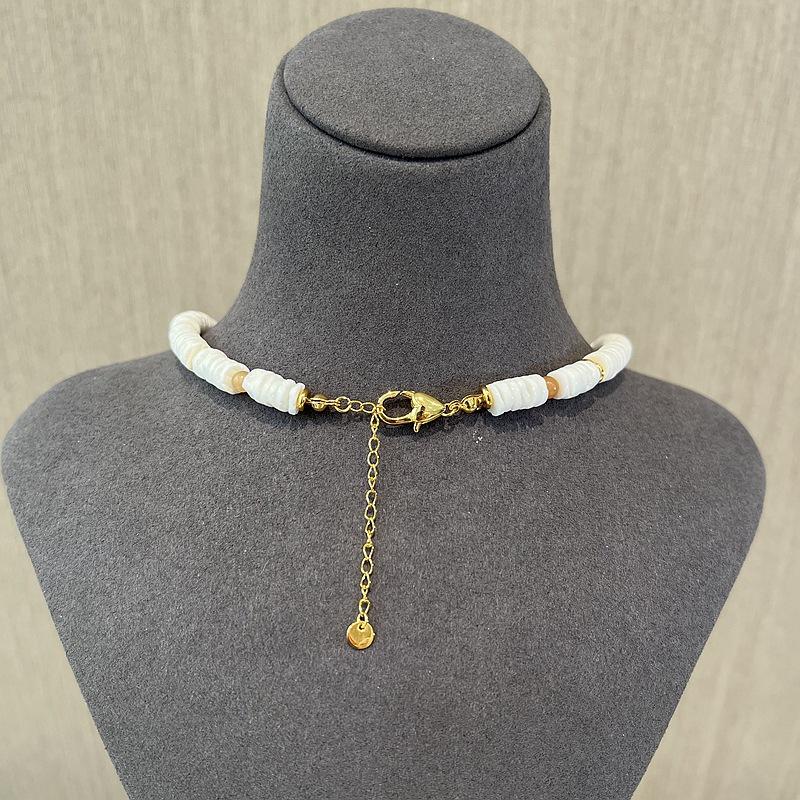 Ожерелье Day Flame White Mother Shell с покрытием из 18-каратных ракушек, красное ожерелье из бисера, воротник-цепочка, женское