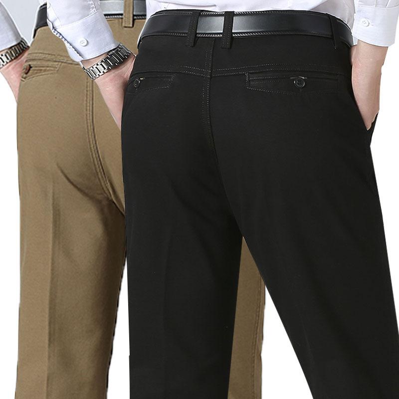 2024 Весна/Лето Новые мужские повседневные брюки среднего возраста Свободные прямые мужские брюки с высокой талией