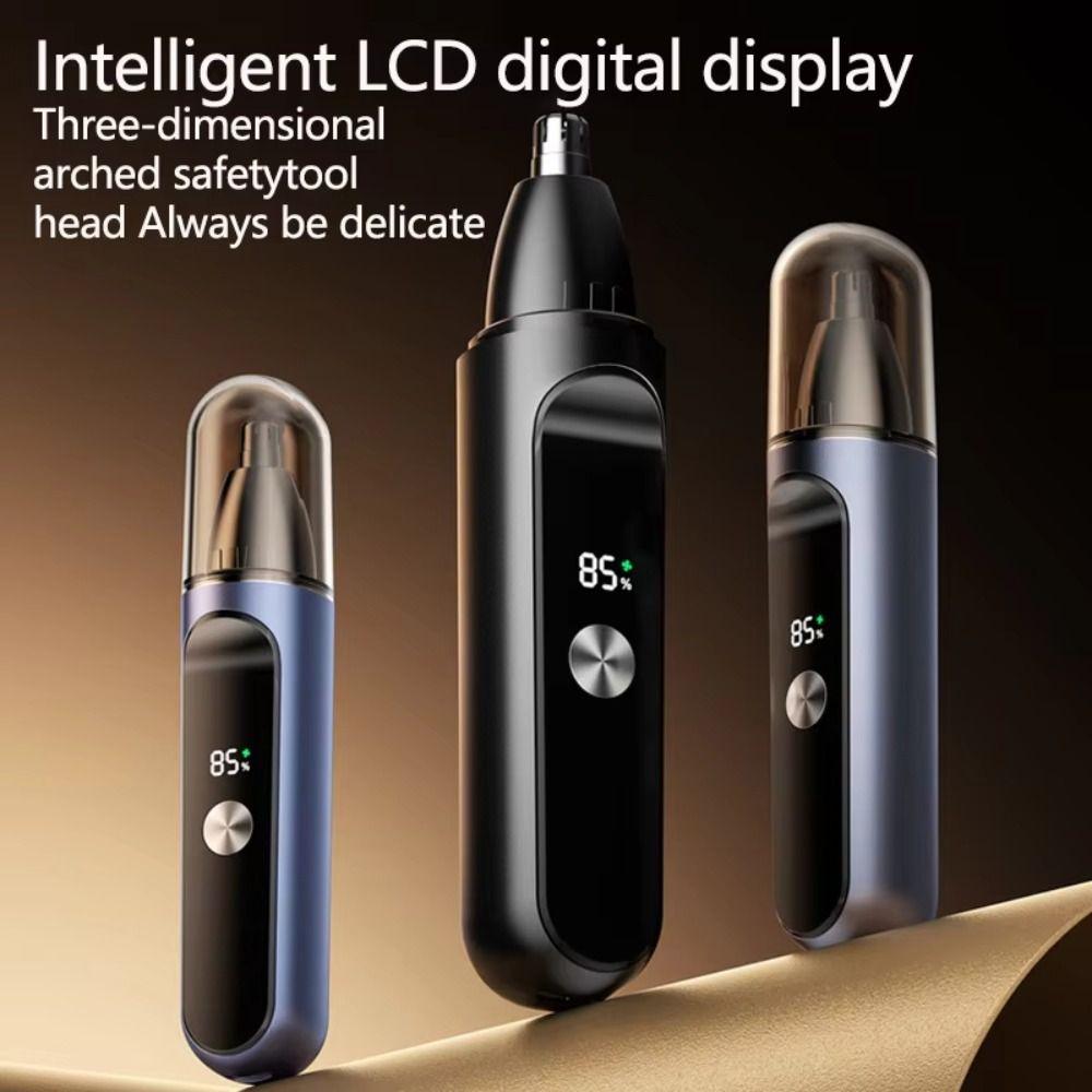 Rotary Cutter Head Electric Nose Hair Trimmer LED Digital Display Eyebrow Trimmer Unisex