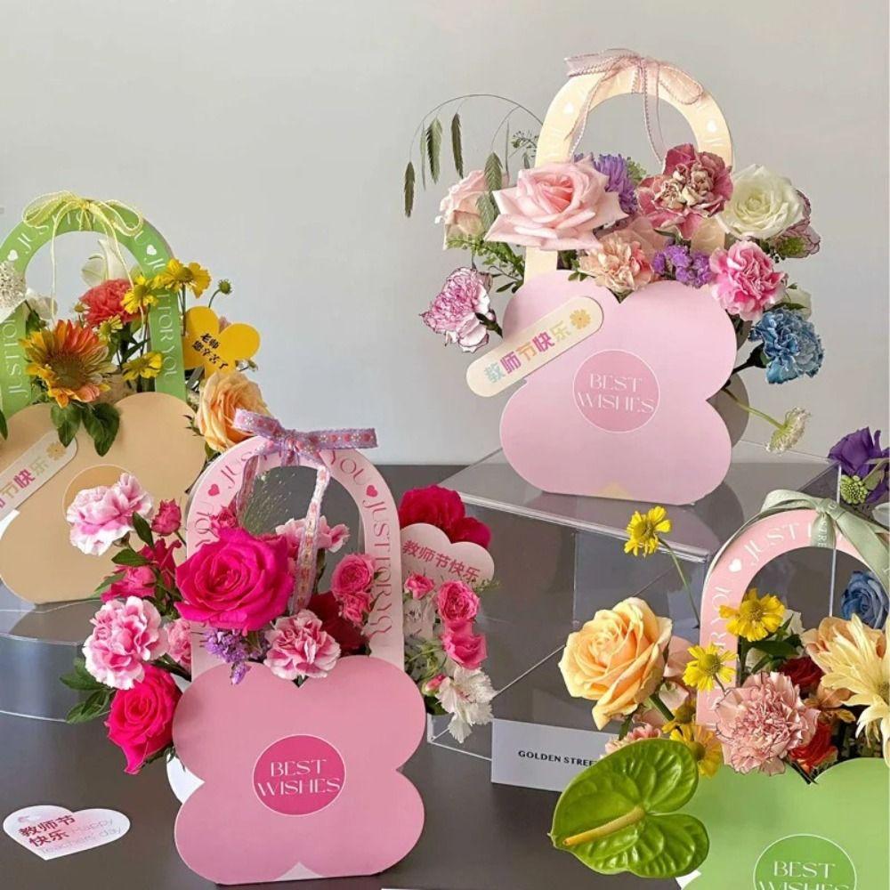 2 шт. Портативная складная коробка для цветов, коробки для подарков «Сделай сам», высококачественная коробка для упаковки букетов