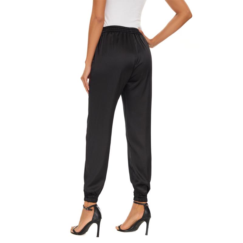 VANGULL Брендовые женские атласные брюки с эластичной резинкой на талии, спортивные брюки для отдыха с карманом