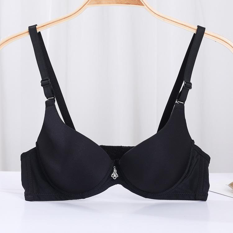 Japanese Style Smooth Seamless Push-Up Bra for Women - Thin Top, Thick Bottom, Solid Color