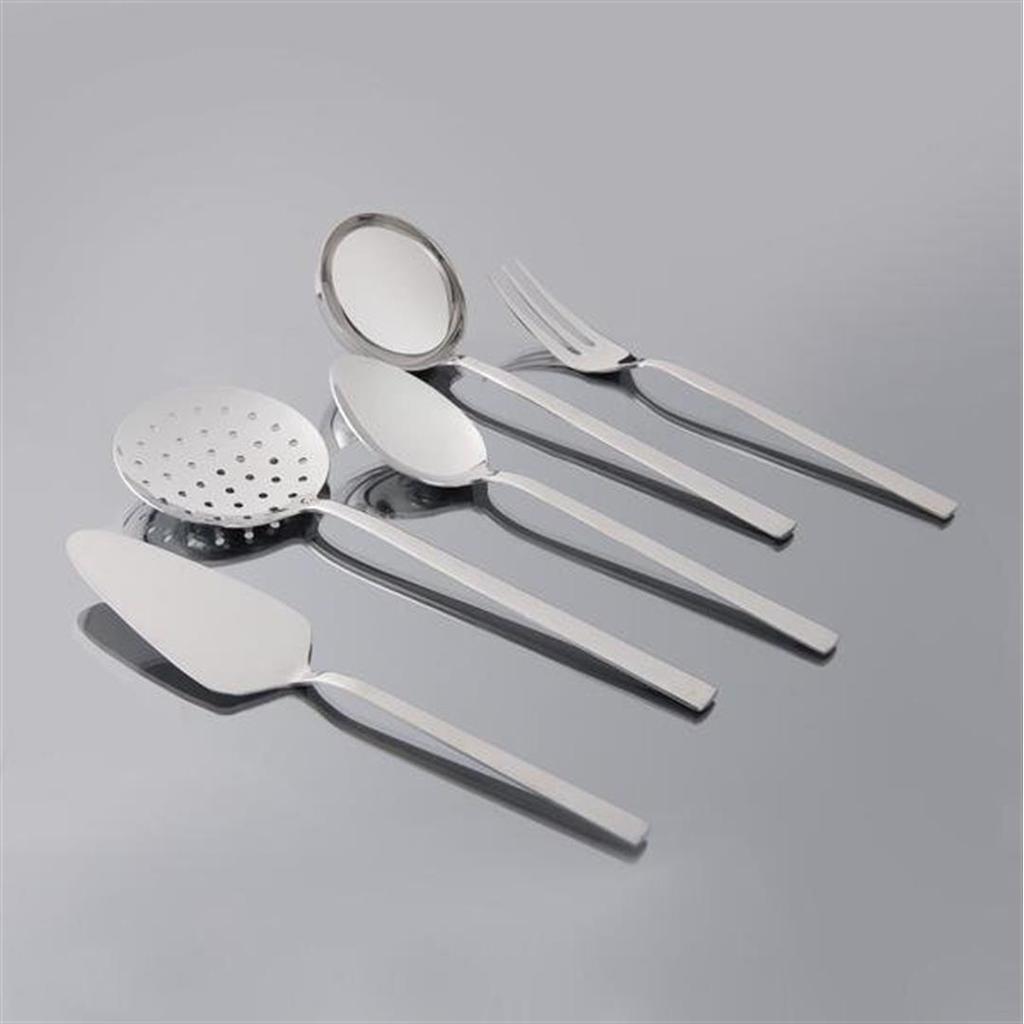 Nehir Dalyan 5 Piece Steel Serving Set Gray