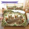 ChocolateFactory Pattern Bedding Quilt Set Quilt Cover Pillowcase Home Decoration Birthday Gift (1 * duvet cover + 2 * pillowcase, without core)