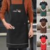 Waterproof PVC Cooking Apron Japanese Korean Style Oil-proof Non-stick Cooking Chef Apron with Large Front Pockets