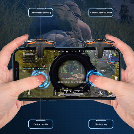 1 пара игровых триггеров, мобильный контроллер, преобразование частоты, 4 регулируемые скорости, соединение с четырьмя пальцами, телефонный шутер, геймпад