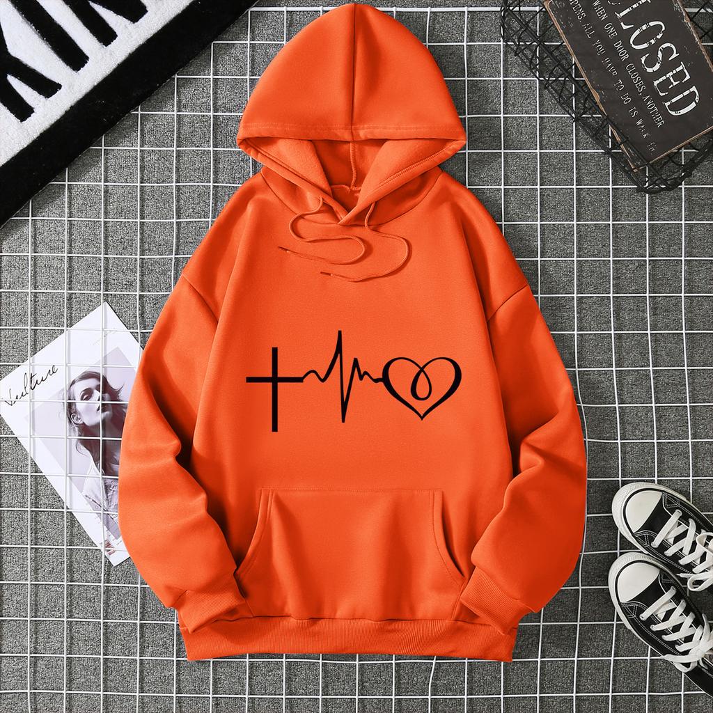 European and American Hot Casual Versatile Letters Loose Hooded Trendy Women's Clothing