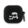 Karl Lagerfeld Kla4Runkchk Airpods 4 Cover Black Silicone Karl&Chaupette Head 3D