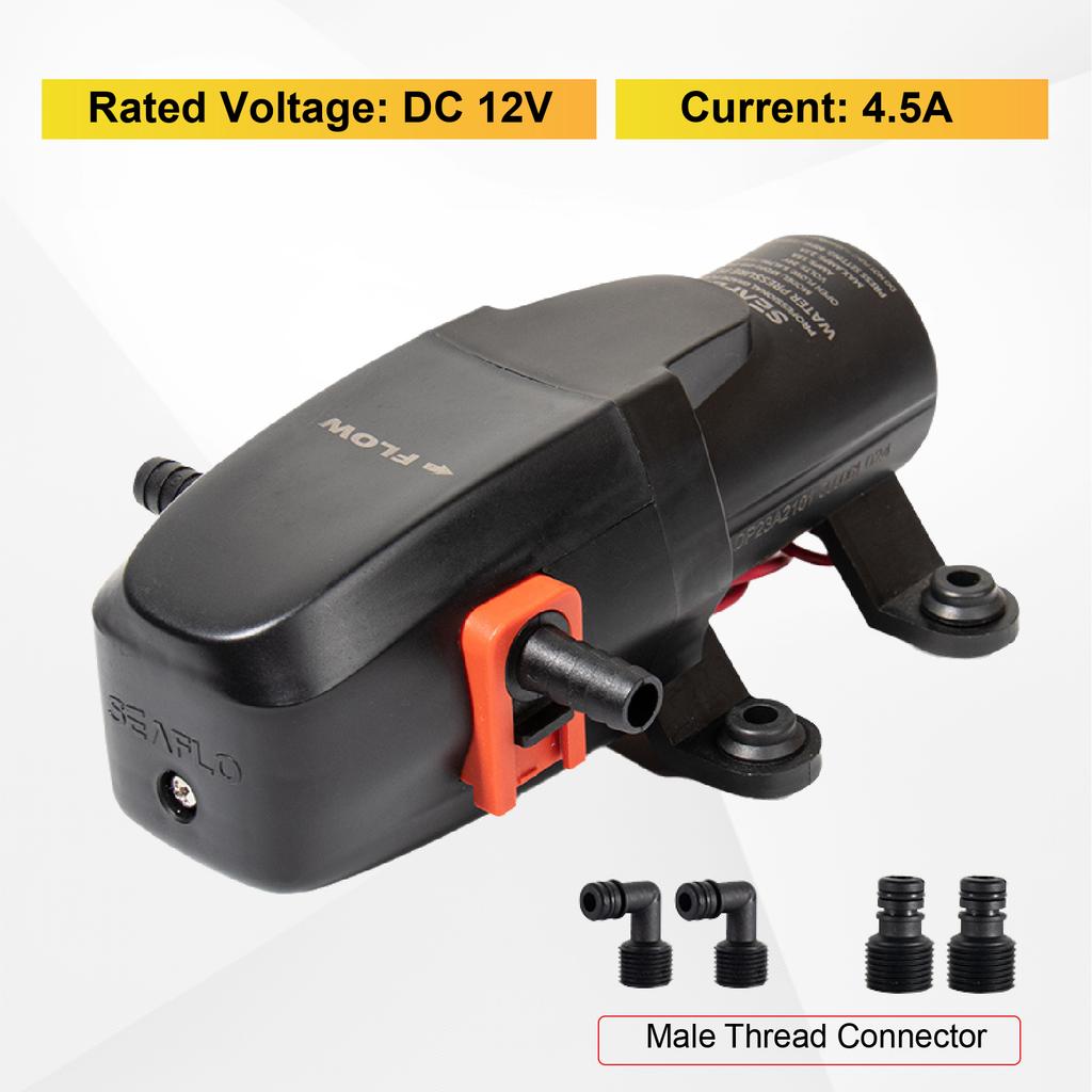 23A RV Mini Diaphragm Pump DC 12V 24V Self Priming Water Pump RV Fresh Water Pressure Pump On Demand